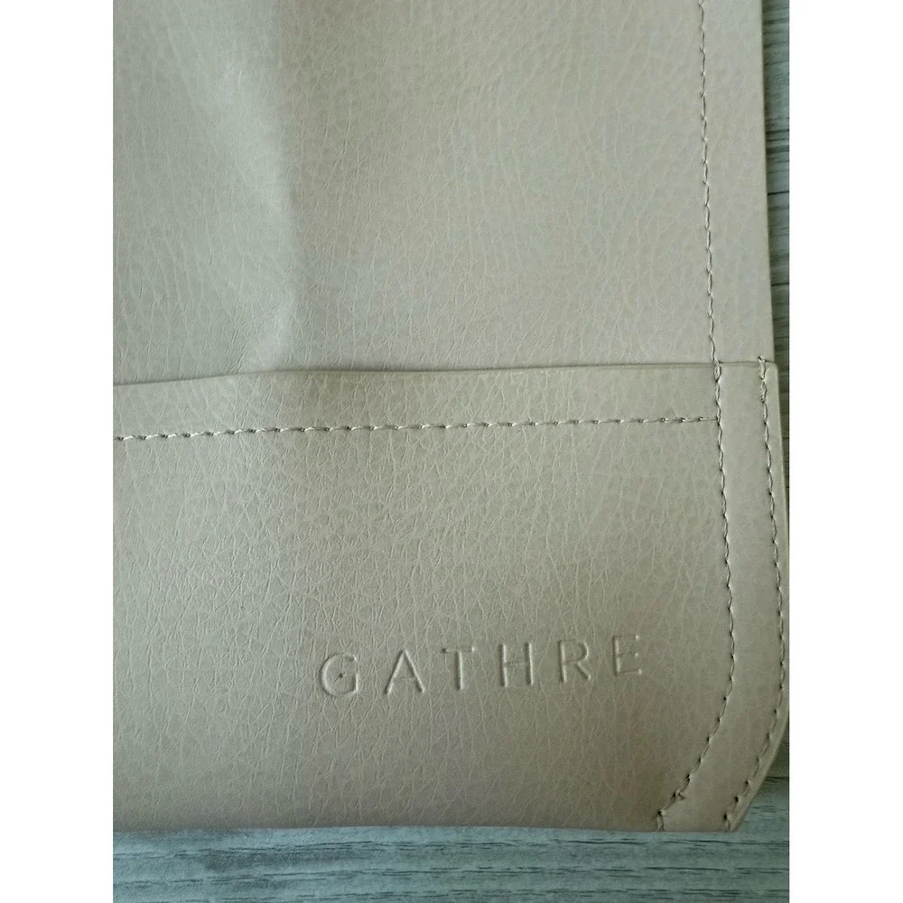Gathre beige vegan leather bib